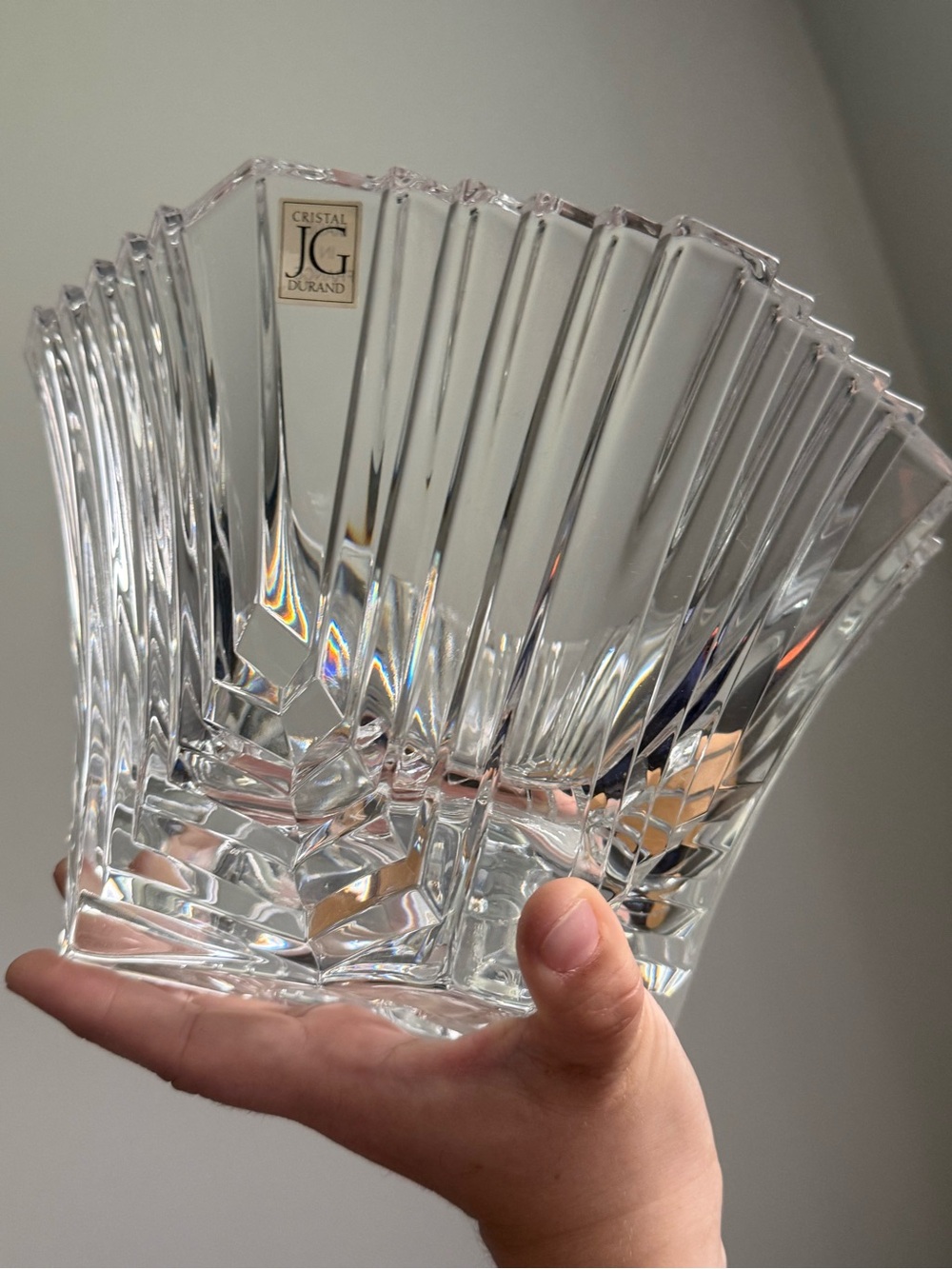 Vintage Art Deco Manhattan Bowl 10” Cut Crystal by Cristal D'Arques J.G Durand